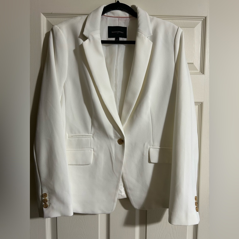 Banana Republic White Blazer Professional Tailored Design